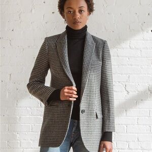 Étoile Isabel Marant Grey Houndstooth Print Wool Blazer